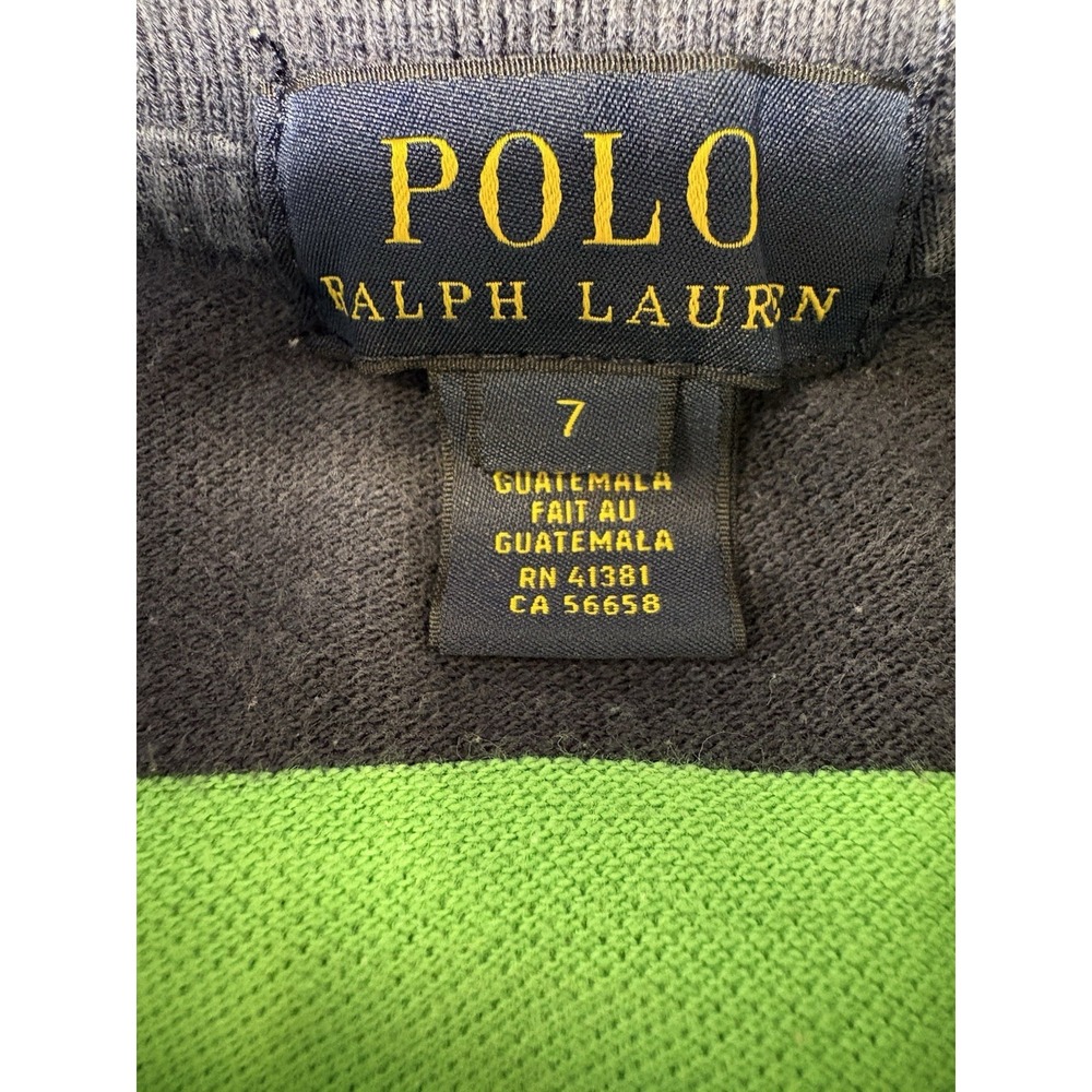 Polo Ralph Lauren Boys Size 7 Striped Short Sleeve Cotton Logo Polo Shirt - Picture 2 of 8